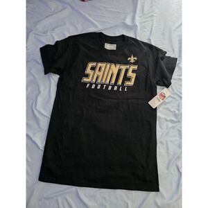 New Orleans‎ Saints Football T-Shirt NFL Team Apparel Black Short Sleeve M NWT
